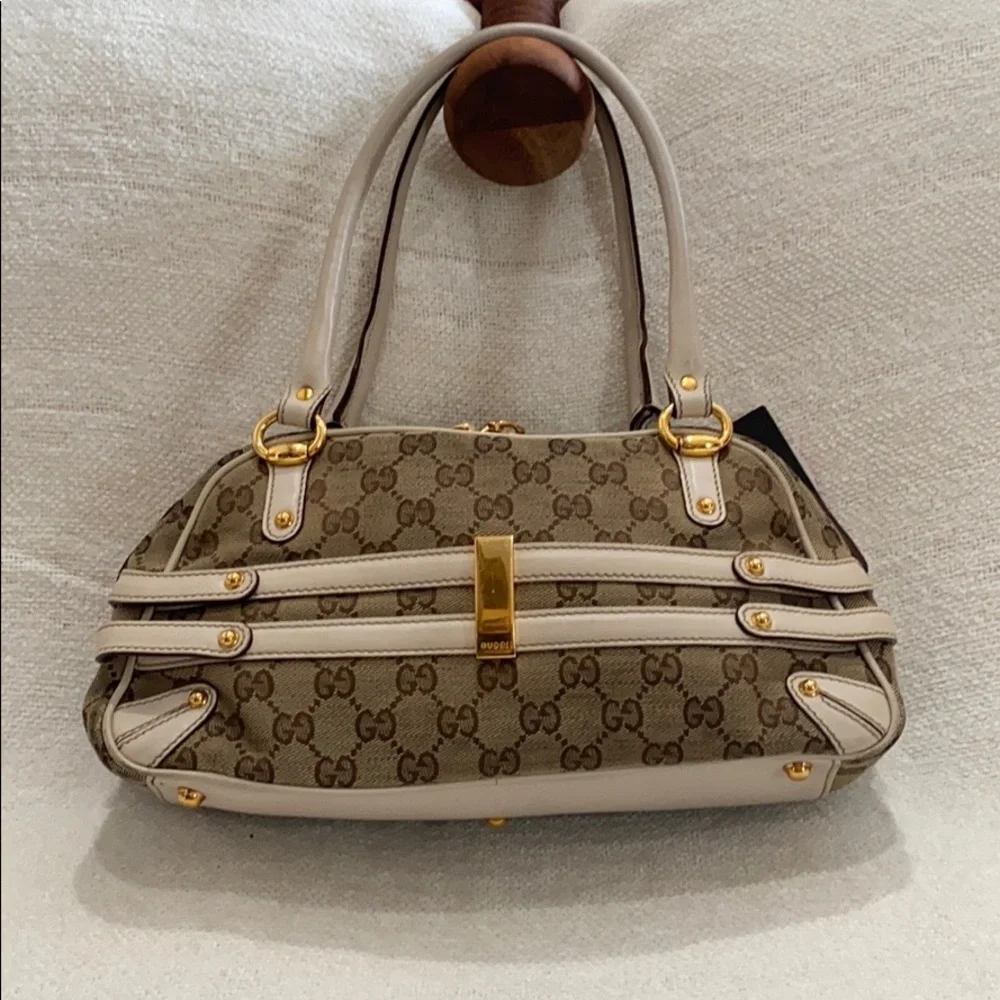 Gucci Monogram Wave Medium Boston Cream Bag - Picture 3 of 5